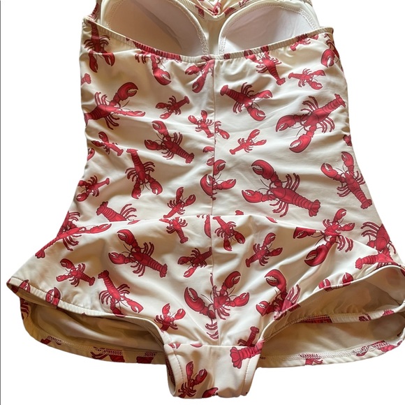 Esther Williams Red and White One Piece Swimsuit with Floral Design - Picture 10 of 15